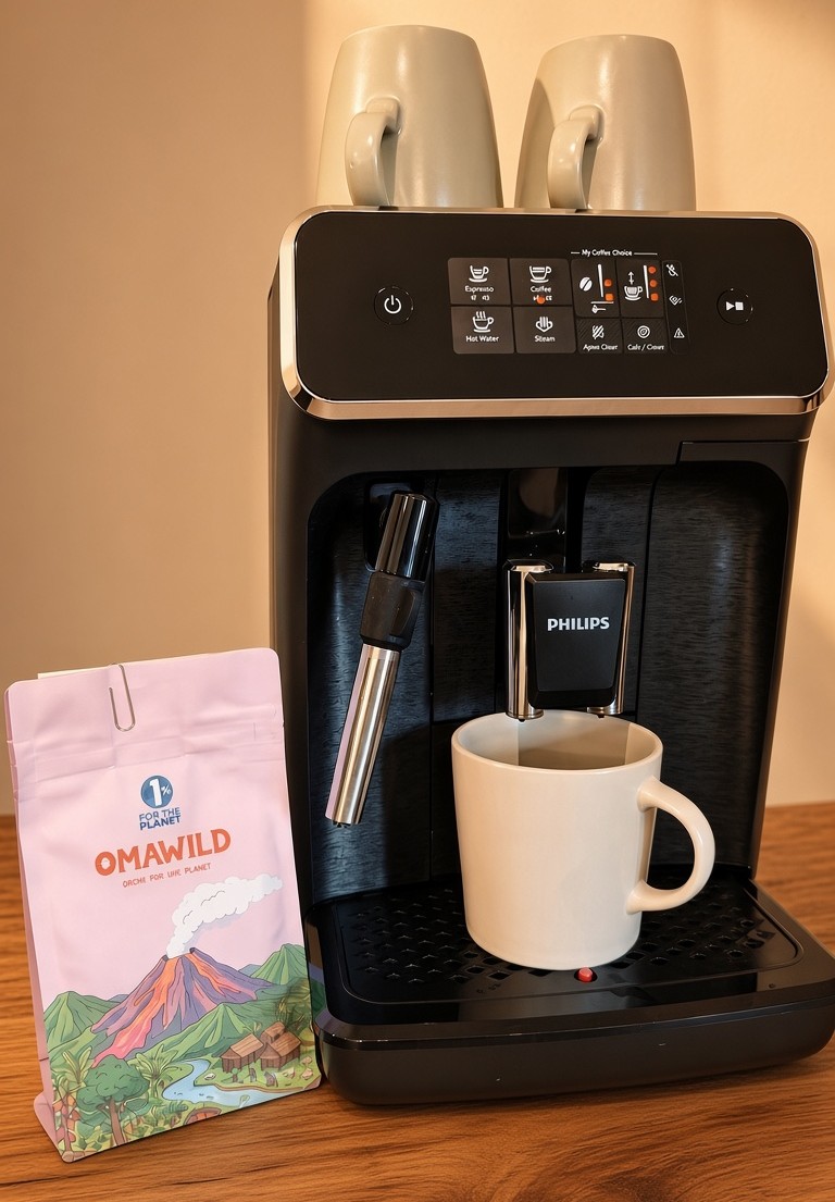 An Omawild bag beside the machine at Day 1 